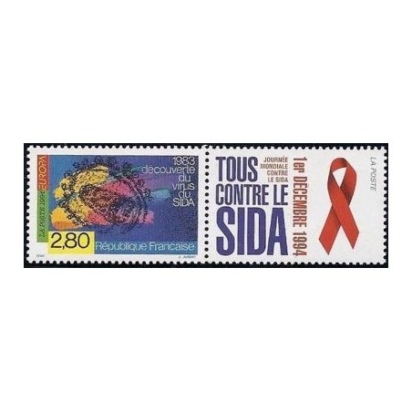 Timbre Yvert No 2916 SIDA, journée mondiale de lutte