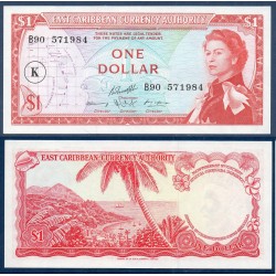 Caraïbes de l'est Pick N°13k, pour Billet de banque de 1 dollars 1965