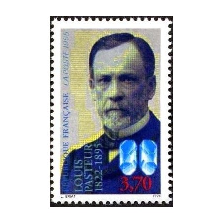 Timbre Yvert No 2925 Centenaire de la mort de Louis Pasteur