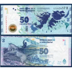 Argentine Pick N°362a, TTB Billet de banque de 50 Pesos 2015