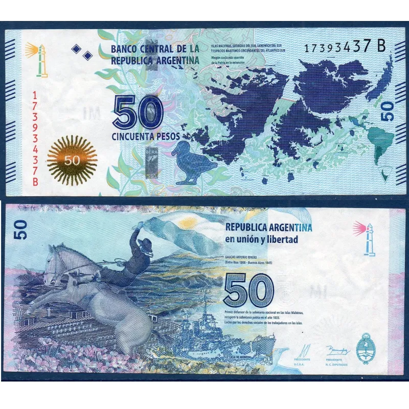 Argentine Pick N°362a, TTB Billet de banque de 50 Pesos 2015 Argentine Pick N°362a, TTB Billet de banque de 50 Pesos 2015