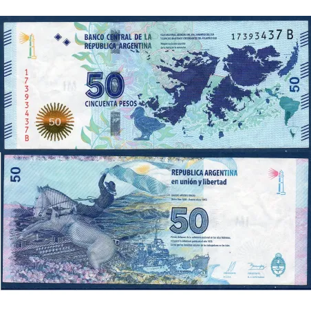 Argentine Pick N°362a, TTB Billet de banque de 50 Pesos 2015