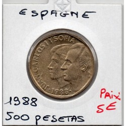 Espagne 500 pesetas 1988 Sup, KM 831 pièce de monnaie