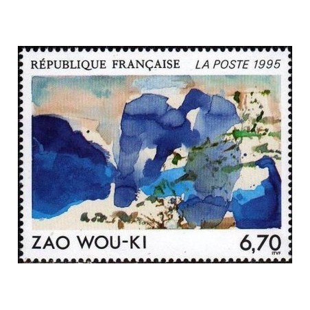 Timbre Yvert No 2928 Oeuvre originale de Zao Wou Ki