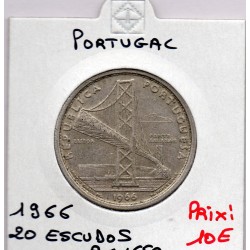 Portugal 20 escudos pont Salazar 1966 Sup, KM 592 pièce de monnaie