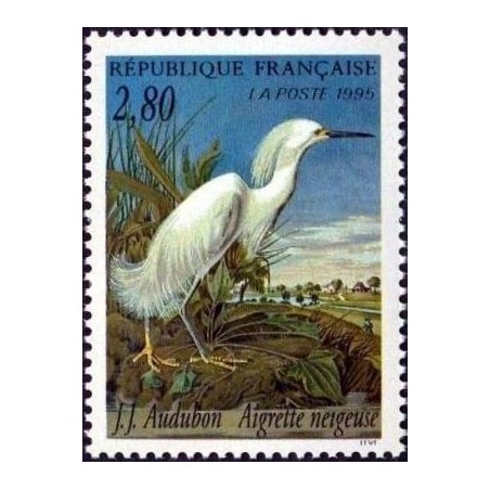 Timbre Yvert No 2929 Audubon, série arts décoratifs, les oiseaux
