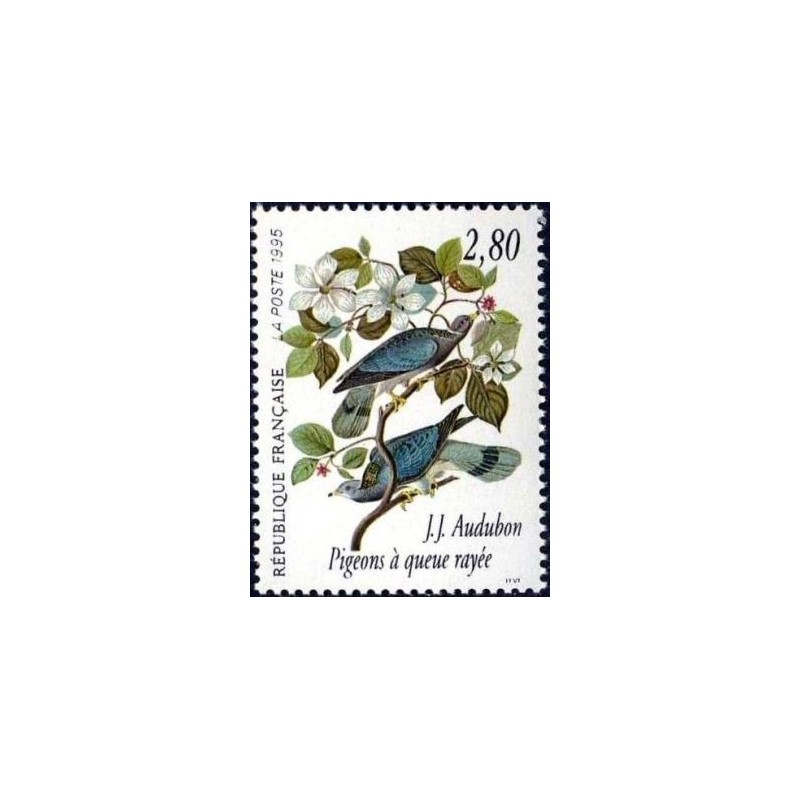 Timbre Yvert No 2930 Audubon, série arts décoratifs, les oiseaux