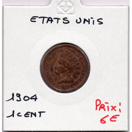 Etats Unis 1 cent 1904 TTB, KM 90a pièce de monnaie