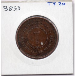 Etablissement des Détroits 1 cent 1872 H TTB, KM 9 pièce de monnaie