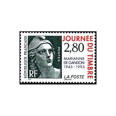 Timbre Yvert No 2934  Journée du timbre, Marianne de Gandon, issu du carnet