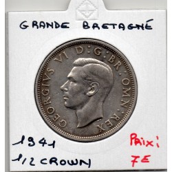 Grande Bretagne 1/2 crown 1941 Sup, KM 856 pièce de monnaie