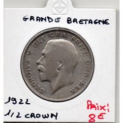 Grande Bretagne 1/2 crown 1922 B, KM 818.1a pièce de monnaie