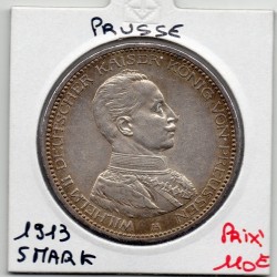 Prusse 5 mark 1913 A Sup+ KM 536 pièce de monnaie