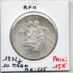 Allemagne RFA 10 deutche mark 1972 J, Sup KM 132 pièce de monnaie