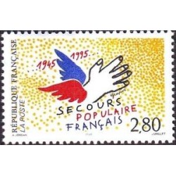 Timbre Yvert No 2947 Secours Populaire Français, cinquantenaire