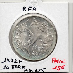 Allemagne RFA 10 deutche mark 1972 F, Sup KM 133 pièce de monnaie