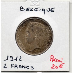 Belgique 2 Francs 1912 en Flamand Sup, KM 75 pièce de monnaie