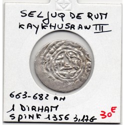 Seljuk de Rum Kaykhusraw III 1 Dirham 663-682 AH TTB pièce de monnaie