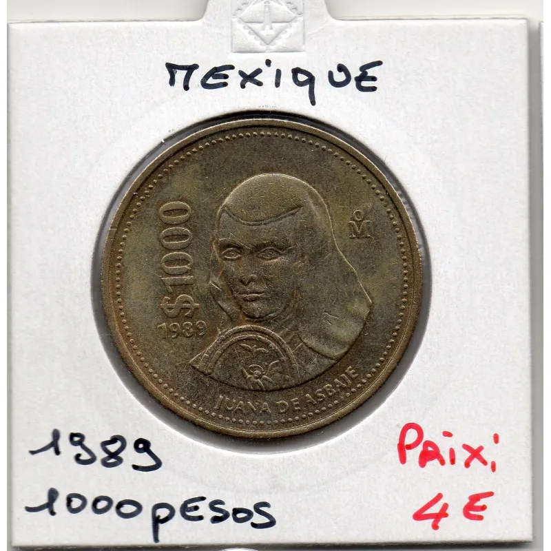 Mexique 1000 Pesos 1989 Sup, KM 536 pièce de monnaie Mexique 1000 Pesos 1989 Sup, KM 536 pièce de monnaie