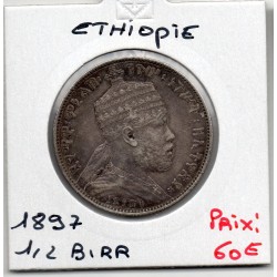 Ethiopie 1/2 Birr 1897 Sup-, KM 4 pièce de monnaie