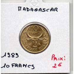 Madagascar 10 francs 1989 Sup, KM 11 pièce de monnaie