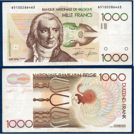 Belgique Pick N°144a, TTB Billet de banque de 1000 Francs Belge 1980-1996
