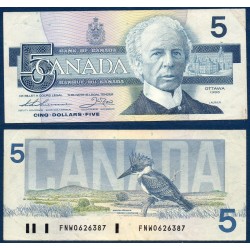 Canada Pick N°95b, Billet de banque de 5 dollar 1986