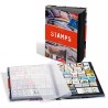 Classeur album pour timbres A4 décoration avec motifs de timbres,  32 pages noires