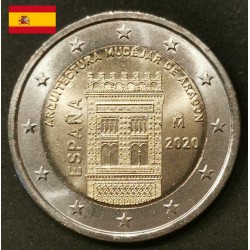 2 euros commémoratives Espagne 2020 Architecture mudéjare d'Aragon pieces de monnaie €