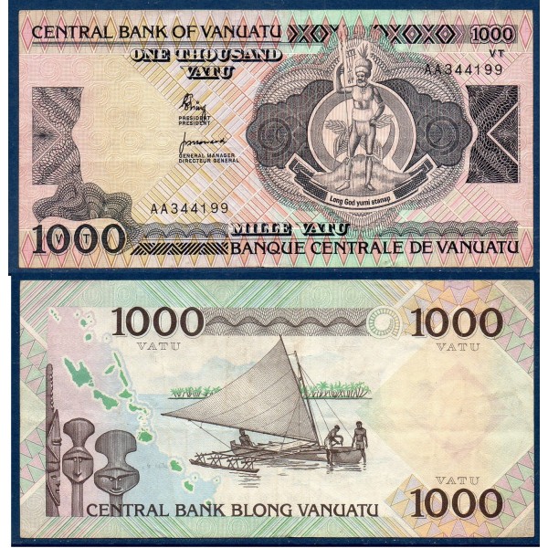 Vanuatu P.3a, neuf Billet de 1000 Vatu 1982 voilier