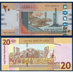Soudan Pick N°74a, Billet de banque de 20 Pounds 2011