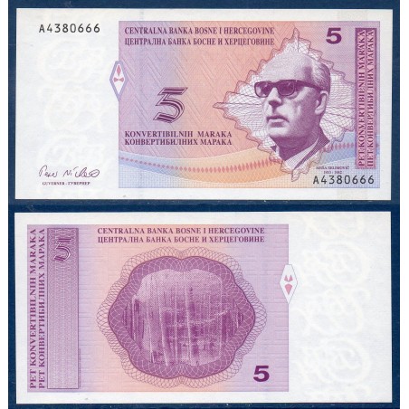 Bosnie Pick N°61, Billet de banque de 5 Mark Convertible 1998