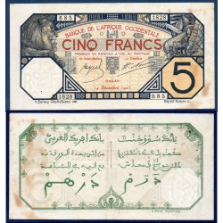 AOF Pick 5Bb, TTB Billet de banque de 5 Francs 1922