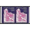 Timbre Yvert No P2991A  paire  journée du timbre la semeuse Issue de carnet