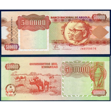 Angola Pick N°134, Billet de banque de 500000 Kwanzas 1991