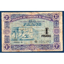 Belfort 1 franc B+ 12.10.1921 pirot 62 Billet de la chambre de Commerce