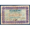 Belfort 1 franc B+ 12.10.1921 pirot 62 Billet de la chambre de Commerce