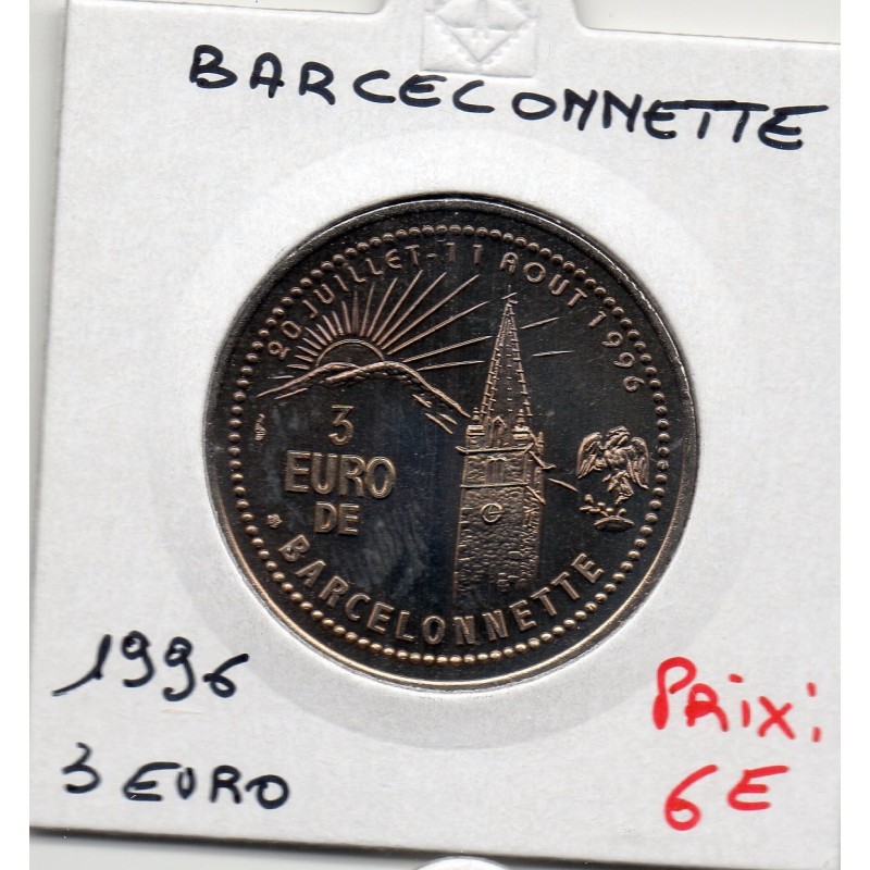 3 Euro Barcelonnette 1996 piece de monnaie € des villes