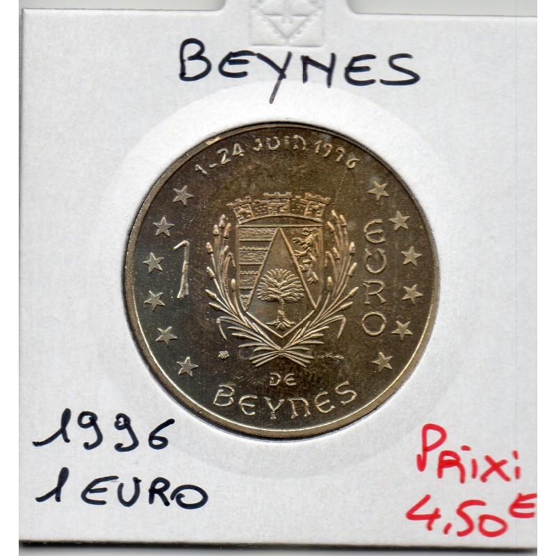 1 Euro Beynes 1996 piece de monnaie € des villes