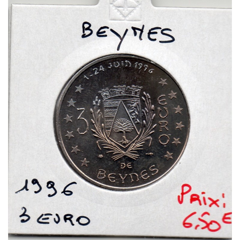 3 Euro Beynes 1996 piece de monnaie € des villes