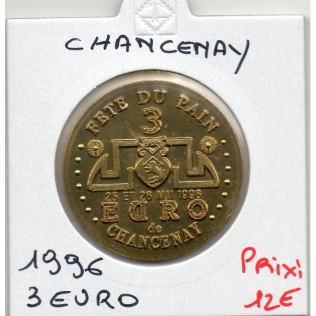 3 Euro de Chancenay 1996 piece de monnaie € des villes