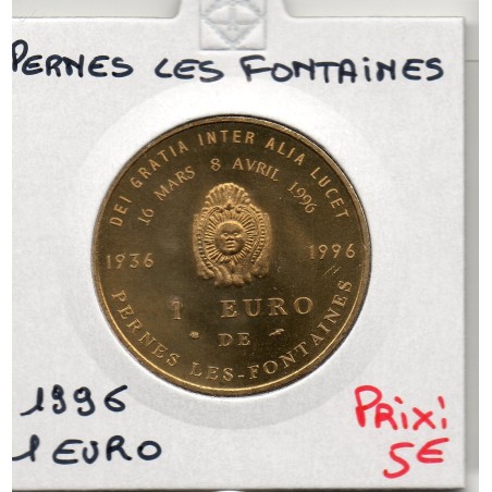 1 Euro de pernes les Fontaines 1996 piece de monnaie € des villes