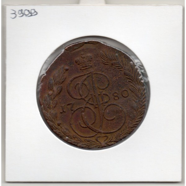 Russie 5 Kopecks 1780 EM  Ekaterinburg TTB, KM C59.3 pièce de monnaie