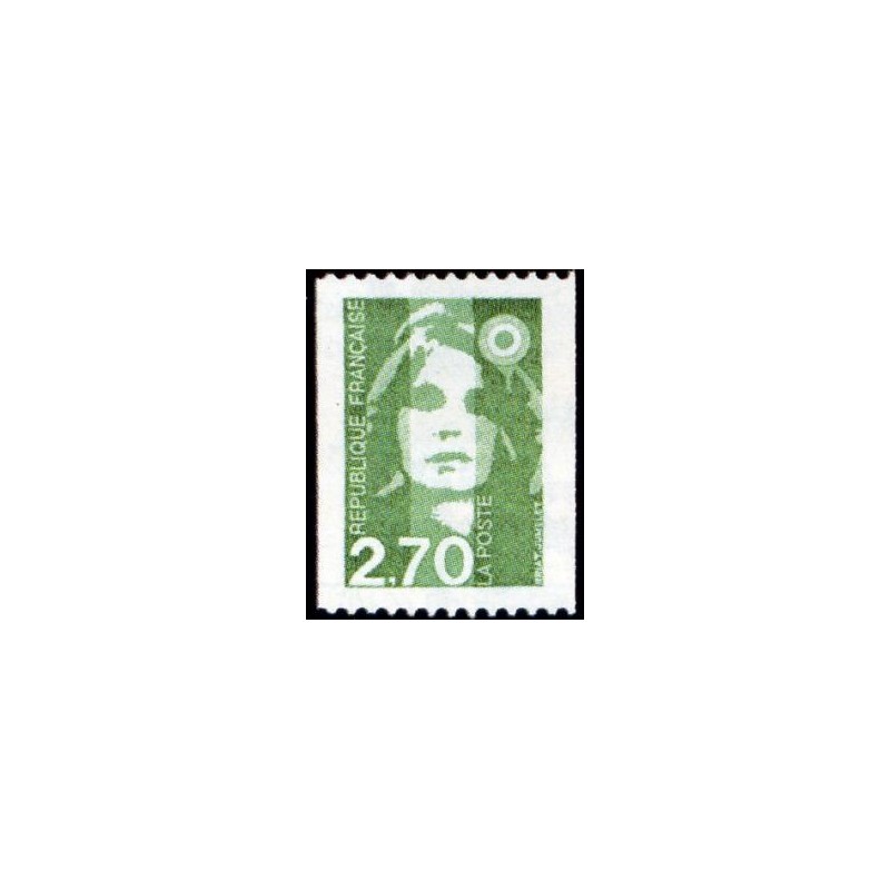 Timbre Yvert No 3008 Marianne du Bicentenaire 2.70fr verte Issue de roulette