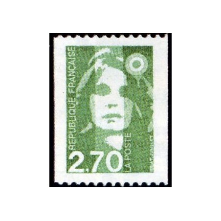 Timbre Yvert No 3008 Marianne du Bicentenaire 2.70fr verte Issue de roulette