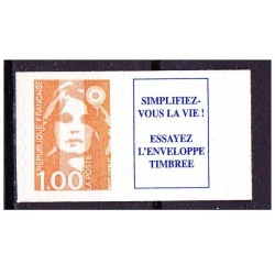 Timbre Yvert No 3009a Marianne du Bicentenaire 1fr orange Issue de carnet