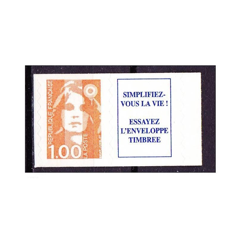 Timbre Yvert No 3009a Marianne du Bicentenaire 1fr orange Issue de carnet