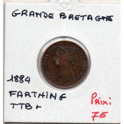 Grande Bretagne Farthing 1884 TTB+, KM 753 pièce de monnaie