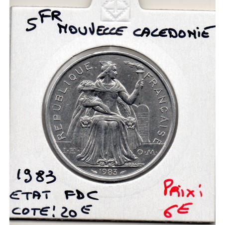 Nouvelle Calédonie 5 Francs 1983 FDC, Lec 75 pièce de monnaie