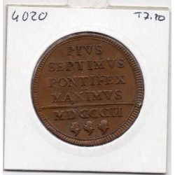 Vatican Pius Pie VII 1 Baiocco 1802 TTB, KM 1267 pièce de monnaie